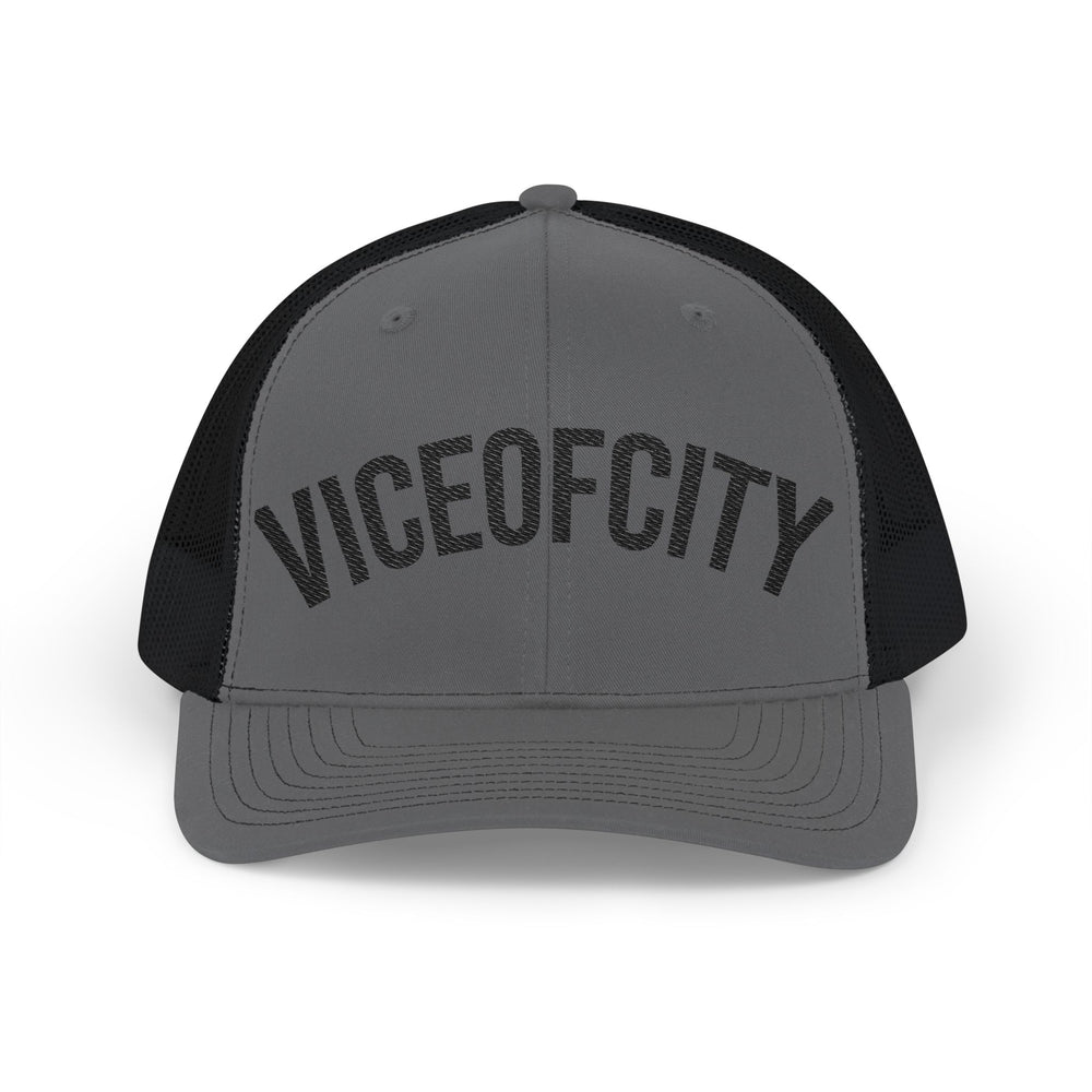 Viceofcity Trucker Cap | Mesh Snapback Hat, Distressed Text Design
