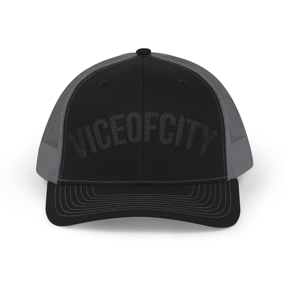 Viceofcity Trucker Cap | Mesh Snapback Hat, Distressed Text Design