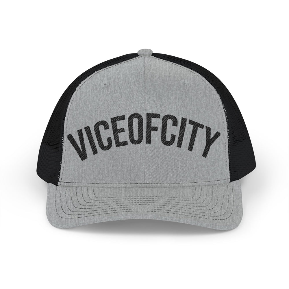 Viceofcity Trucker Cap | Mesh Snapback Hat, Distressed Text Design
