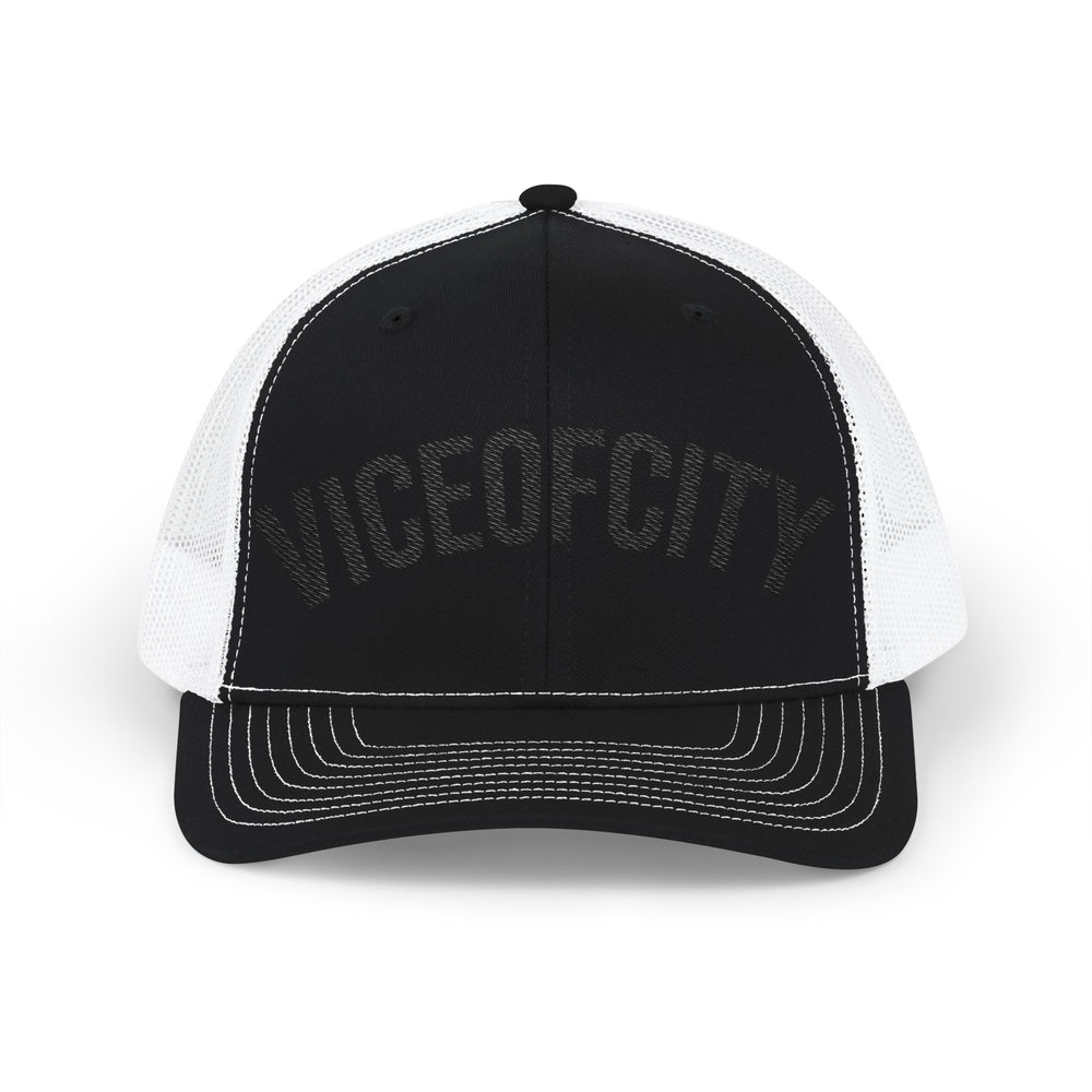 Viceofcity Trucker Cap | Mesh Snapback Hat, Distressed Text Design