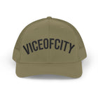 Viceofcity Trucker Cap | Mesh Snapback Hat, Distressed Text Design