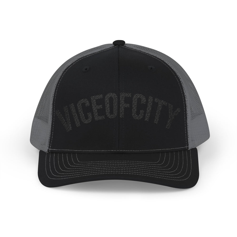 Viceofcity Trucker Cap | Mesh Snapback Hat, Distressed Text Design