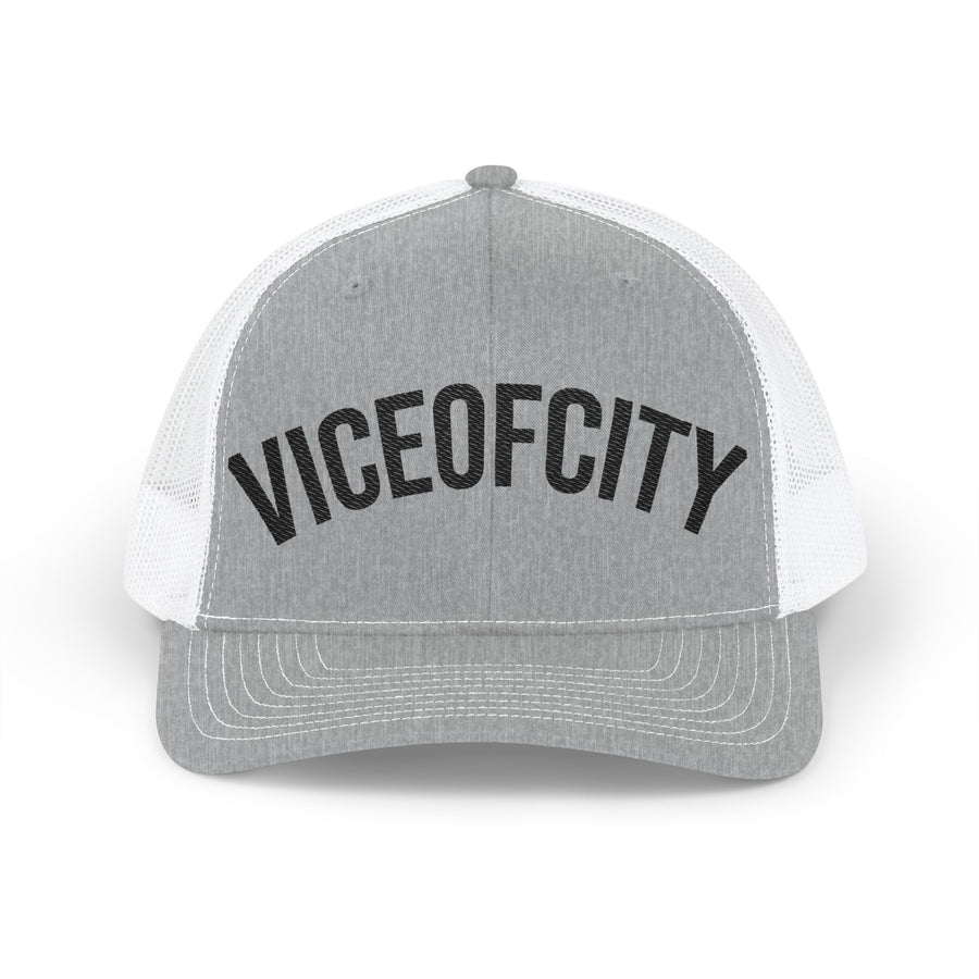 Viceofcity Trucker Cap | Mesh Snapback Hat, Distressed Text Design